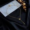 Goldene eckige Schnalle Lariat Halskette Y-Tropfen-Kettenhalskette für Damen Minimalistischer Modeschmuck