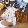 Short Sleeve Toddler Girl Outfit Summer Cotton Twopiece Set For Kids
