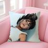 A-Aitana Ocanaa Singer Cushion Cover Natural Linen Pillow Case Double-Sided Print Decorative Sofa Pillowcase Home Decor Gift