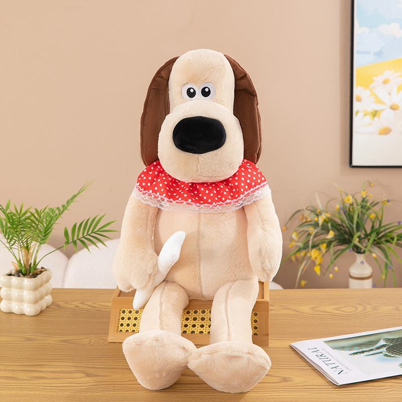 

New bone dog plush master dog doll cute soft cute dog toy creative birthday gift doll 42cm 02kg