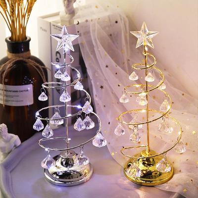 Albero di Natale di Cristallo LED: Ornamento da tavolo e luce notturna in ferro galvanizzato
