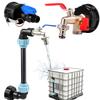 IBC-Container-Adapter IBC-Tank Schwanenhals 3/4 Zoll Auslasshahn für 1000L Regentank Gartenschlauch Absperrkugelventil IBC-Container-Ventil