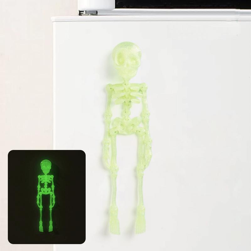 Skeleton Fridge Magnets with Movable Joints Poseable Magnetic Skeleton Figurine for Kitchen Home Halloween Decoration