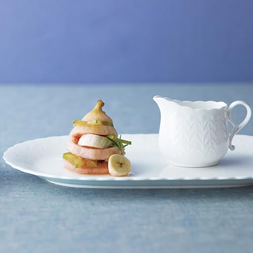 NARUMI Milk Pitcher/Creamer, Silky White, 130cc, White, Cute Relief Design, Microwaveable, Dishwasher Safe, Gift Boxed, 9968-4263P