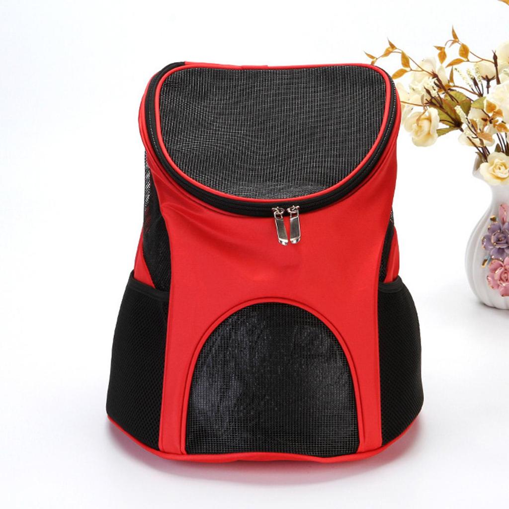 Pet Carrier Mesh Backpack, Cat Breathable , Portable Ventilated and Outdoor Collapsible Red