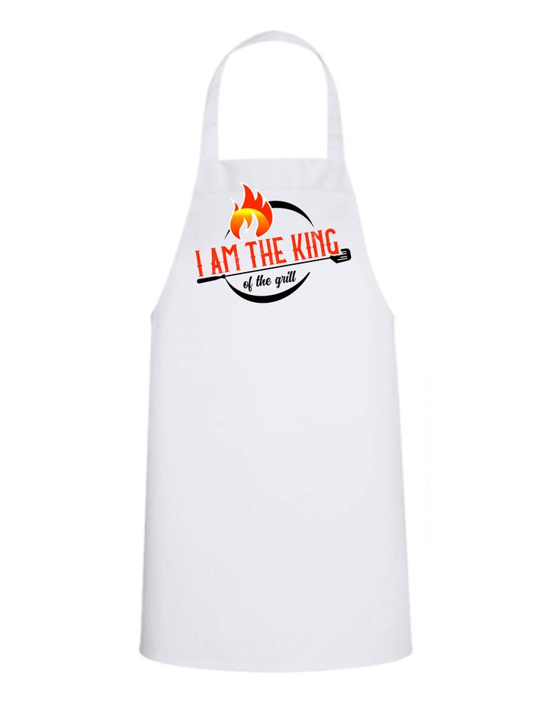 I Am the King of the Grill - White Apron with Color design Great Gift Unisex T-Shirt XXL