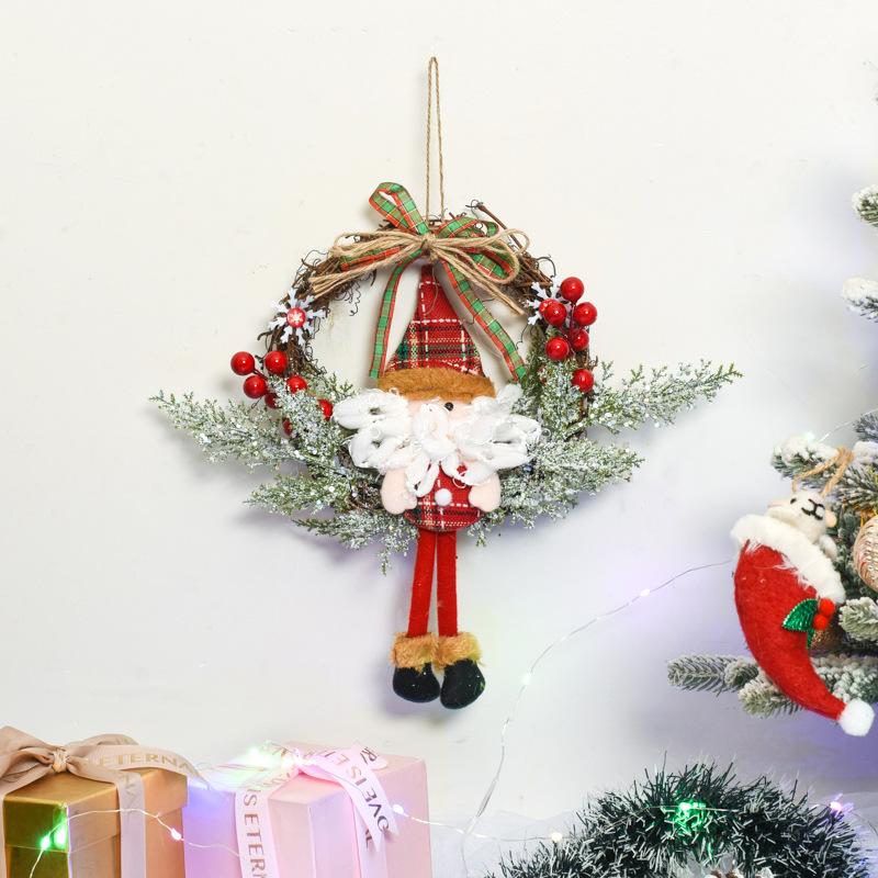 

Новый рождественский венок из сухих веток, венок с украшениями из ротанга, рождественский венок, подвеска на дверь, украшение на окно торгового центра отеля