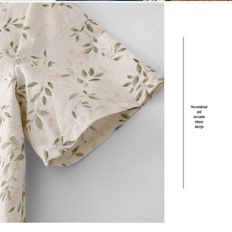 New Summer Style Yuanbao Collar Loose Printed Women's Lapel Shirt
