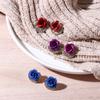 For Grils Rose Flower Zircon Women Stud Earrings Ear Jewelry Drop Earrings Korean Dangle Earrings
