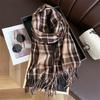 Fashion Cashmere Scarf Warm Winter For Women Wraps Shawls Neckerchief Pashmina Foulard Blanket Stripe Designer