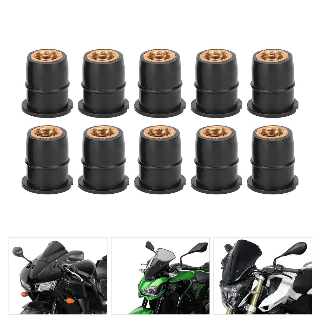 Wellnuts, Motorcycle Accessories Insert Rubber Nut (Rubber Blind Nut) M6 Well Nut, Extension Nut