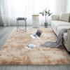 Silk and Wool Tie-Dye Plush Long-Pile Rug for Bedroom and Living Room