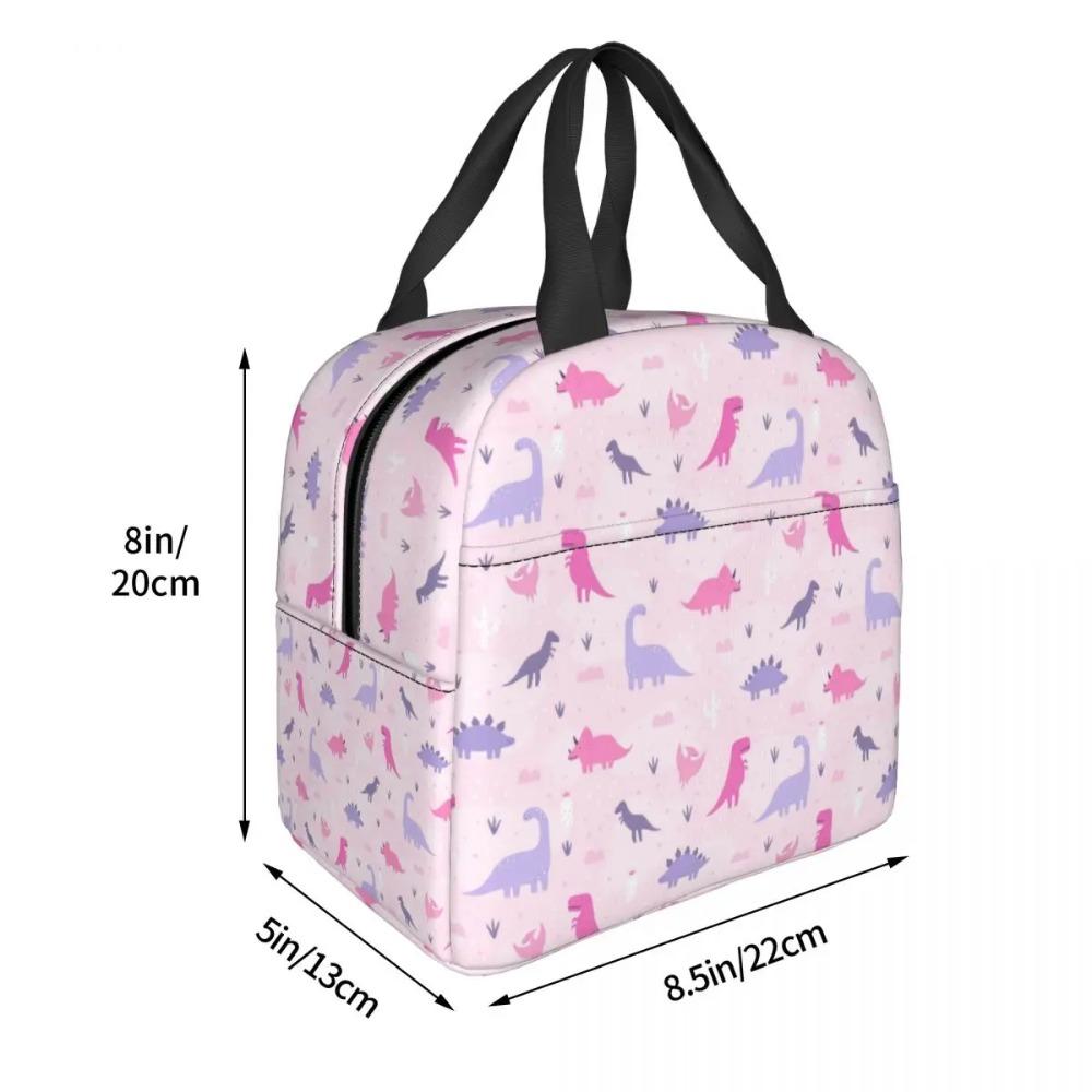 Cartoon Cute Dinosaur Pattern Insulated Lunch Bag for Women Office Cooler Thermal Food Box Tote Portable Lunch Boxes Container