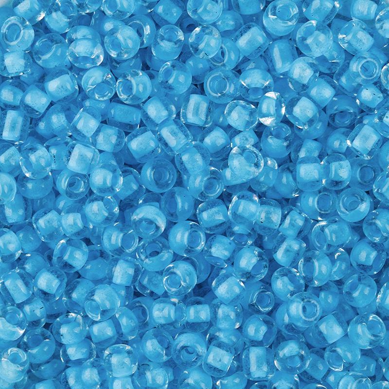 4mm Transparent Dyed Core Glass Seed Beads for DIY Bracelets, 450g Bag