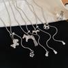 Fashion Simple Pulling Pony Pendant Necklace Versatile Metal Sweater Chain Pendant Necklace Jewelry Accessories Gifts