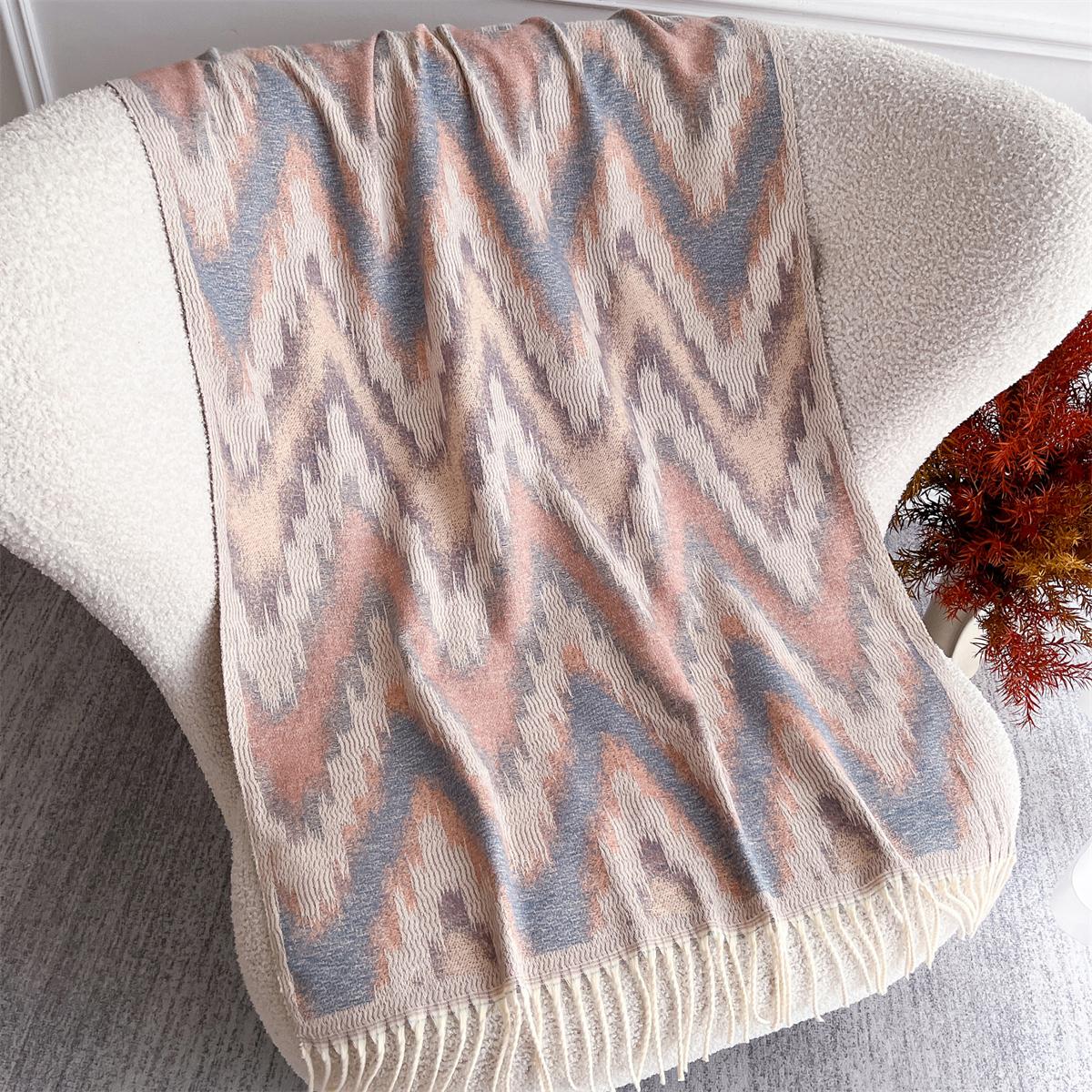 

[T842] 65*180cm Ethnic Style Women Jacquard Scarf Thick Imitation Cashmere Tassel Shawl Winter Warm Neck Wrap Pashmina Blanket 65x180cm