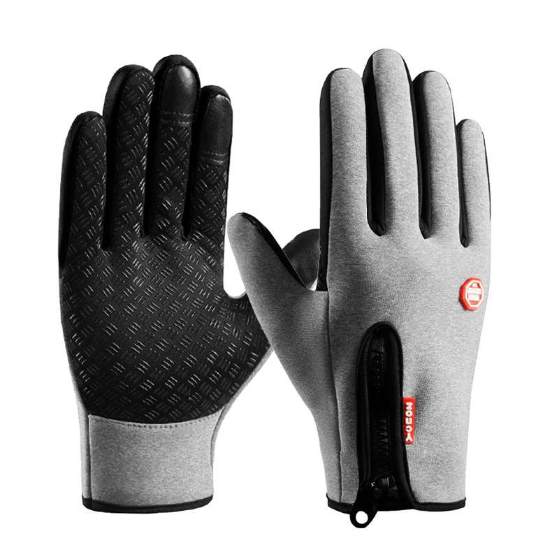 2PCS Winter Warm Full Fingers Gloves Waterproof Cycling Outdoor Sports Running Motorcycle Ski Touch Screen Fleece Gloves Guant