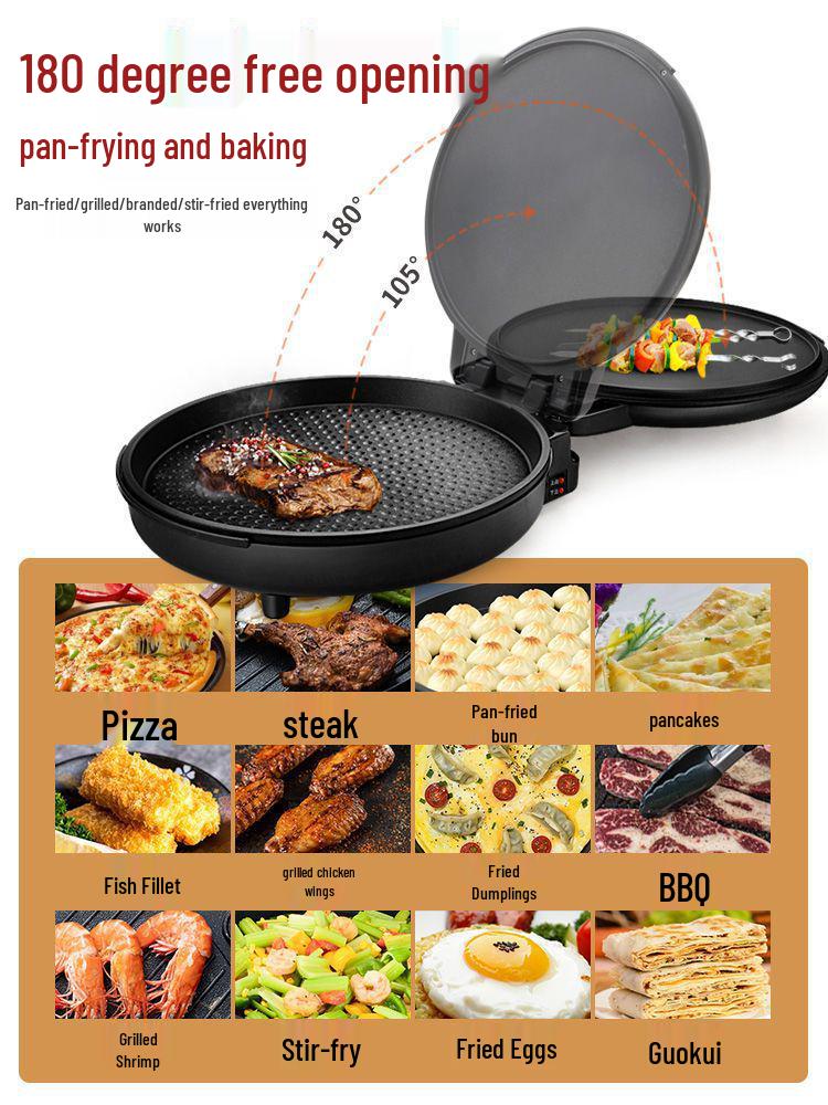 40" Double-Sided Electric Griddle Crepe and Bun Pan for Home Use