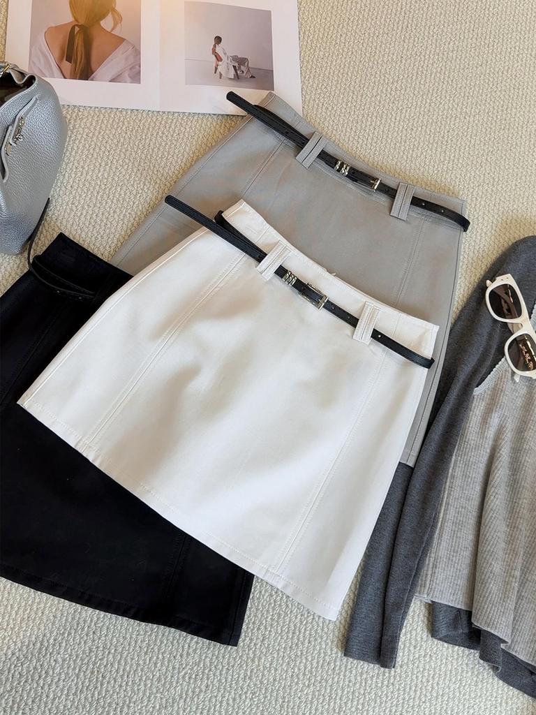 Korean Style High-Waisted A-Line Mini Skirt - Summer 2026 Trend, Anti-Exposure, Slimming Hip-Hugging Design