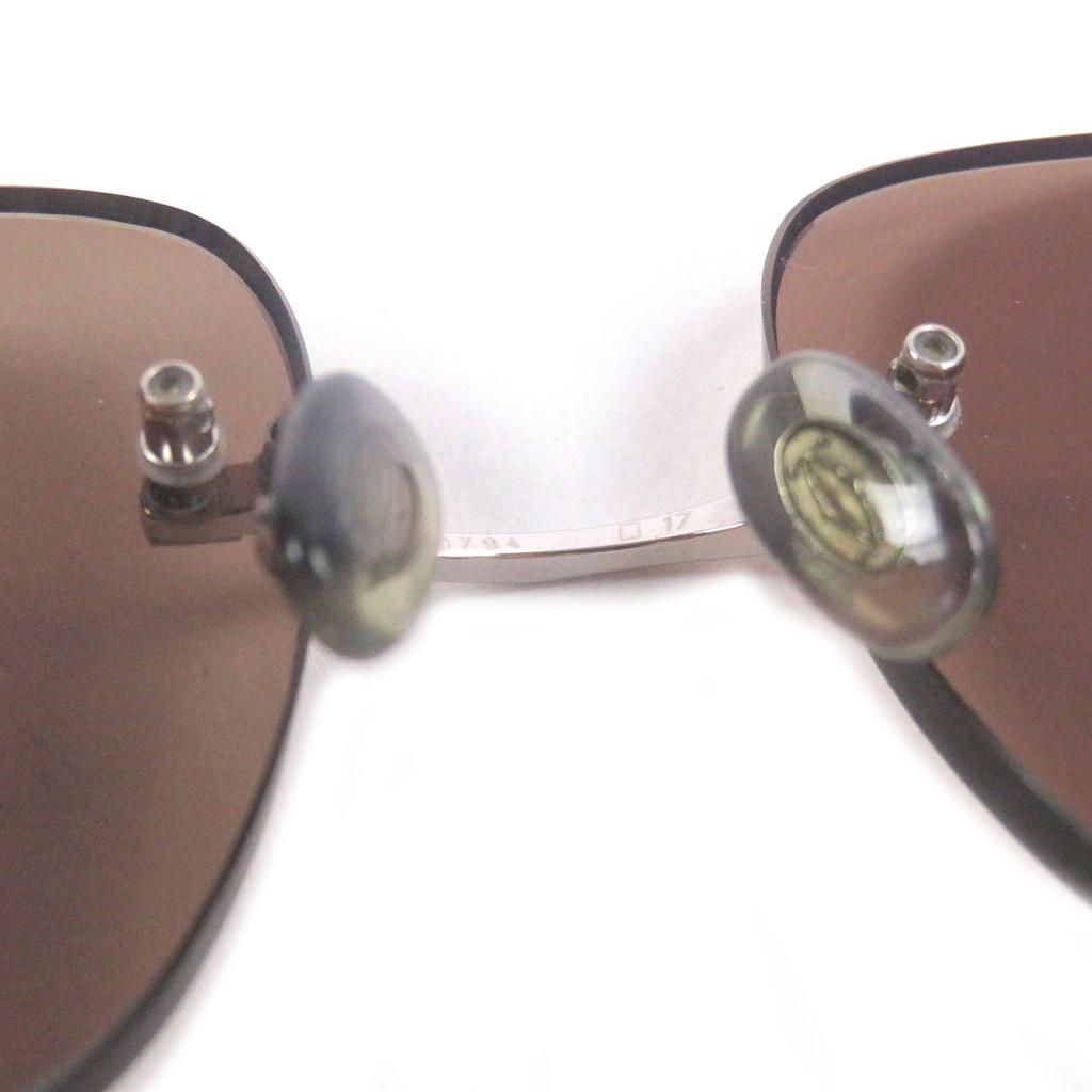Great Cartier Sunglasses 135 2C Decor Two-Point Silver Mens Used