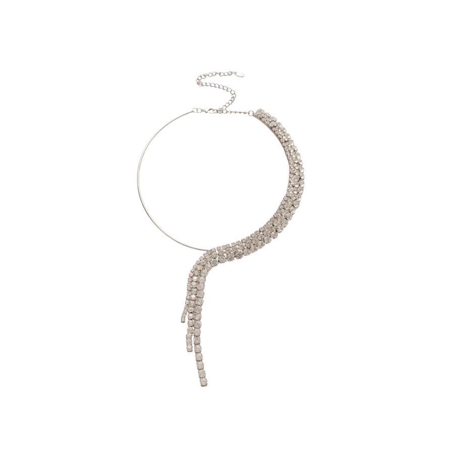 Elegante Collana Choker con Nappa di Diamanti Light Luxury per Donna