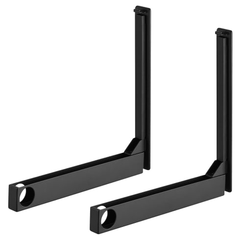 Yamazaki Tower Wall-Mounted Folding Clothes Drying Pole Holder (Set of 2), Compatible with Drywall, Includes Drywall Tweezers and Wood Screws, Black,