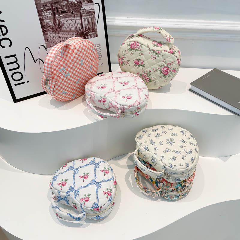 Floral Print Portable Makeup Bag with Large Capacity