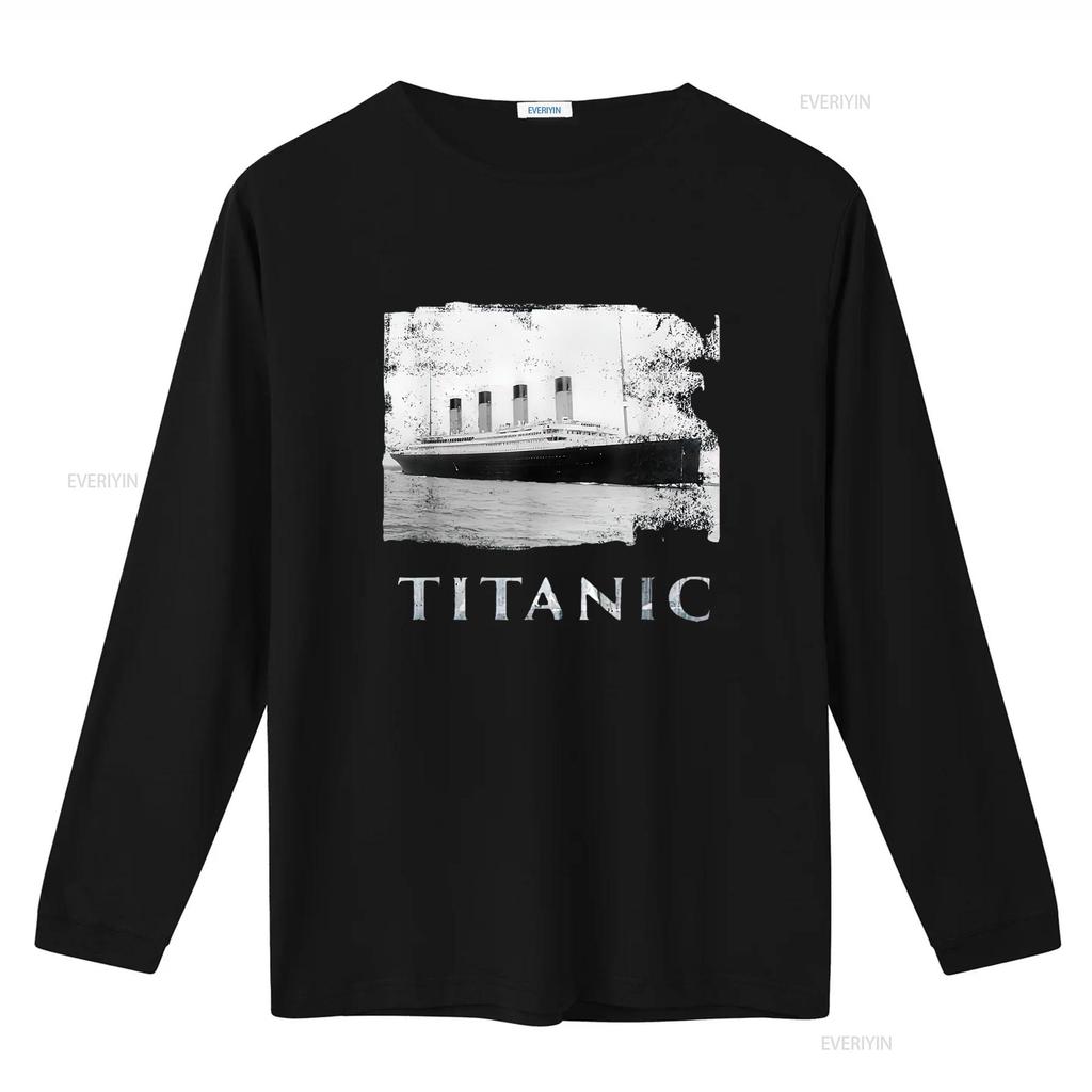 Titanic Sinking History Womens T Shirt Black vintage Washed Breathable fashion Stretched Comfortable graphic Casual Stylish