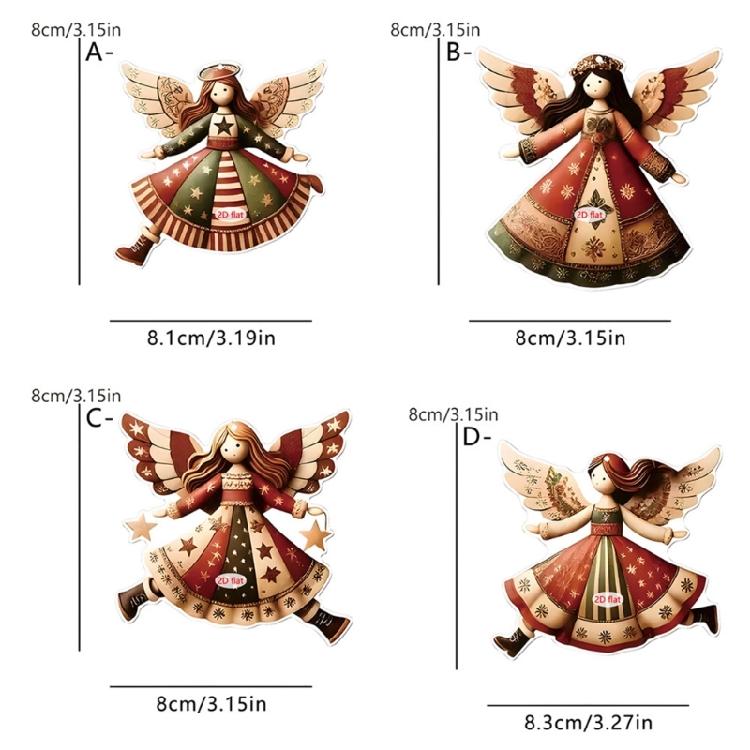 Angelic Acrylic Hanging Decors Set Of 4 Angel Car Hanging Ornament For Vehicle Homes Christmas Celebration Display