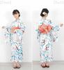 Kimono Hiroba Lovely Yukata Set with Variegated Sizes and Retro and Modern Navy Light and Yu Children's Girls' 4-Piece Weave, 130, 140, 150cm, Style,