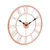 Round Decorative Wall Clock Roman Numeral Vintage Rustic Style Modern Transparent Home Décor Watch Ideal for Living Room Home Office Analog Iron Clock