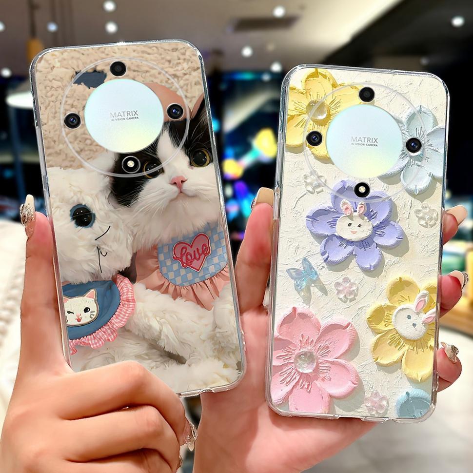 For Honor X9b 5G Case Flowers Butterfly Painted Cover Soft Silicone Casing For Honor X9 X9 b HonorX9b 5G Phone Case