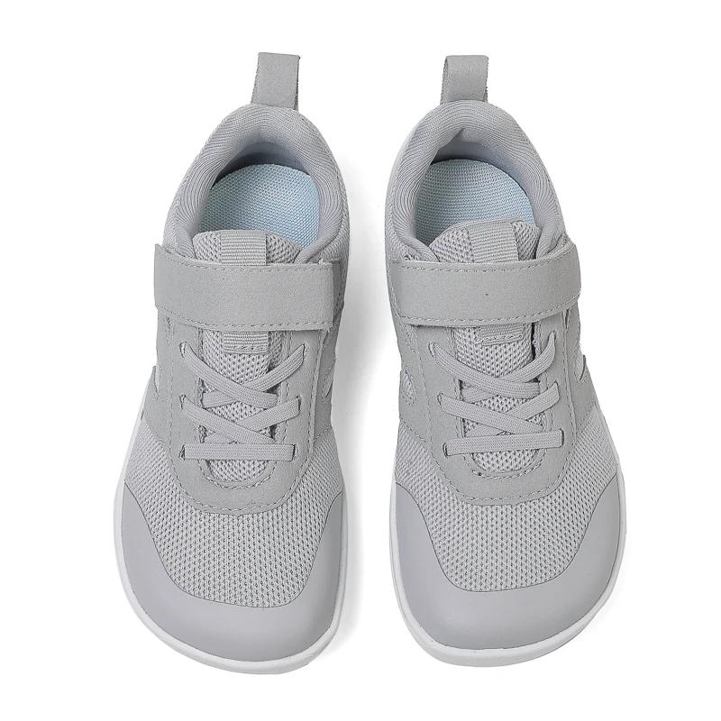 

Kid Wide Width Barefoot Shoes | Boys/Girls Minimalist Elastic Opening Sneakers| Flexible- Zero Drop Sole Outdoor Children Shoes 35 сірий