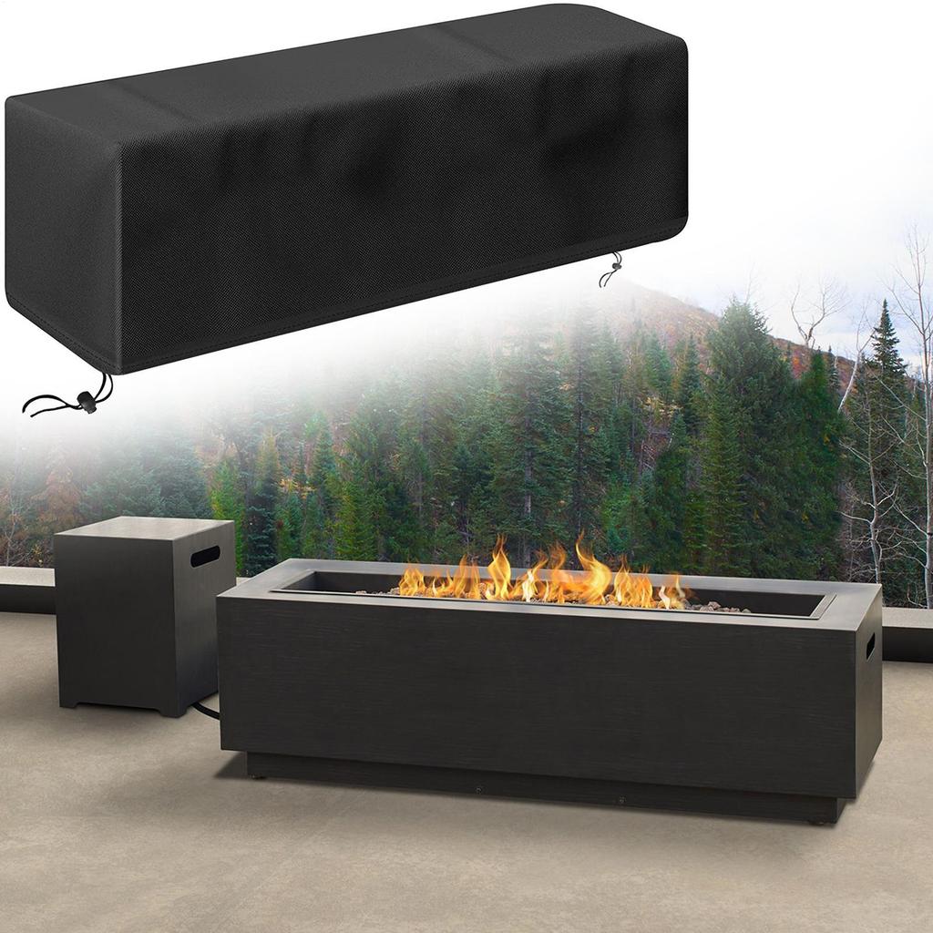 Feuerstelle Staubschutz mit Kordelzug Außen Quadratischer Heizstrahler Staubschutz Rechteckige Feuerstelle Abdeckung für Außen Camping Regen