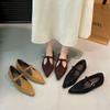 Cowhide version~ pointed Mary Jane shoes 2025 autumn versatile temperament new women's inner height increase single shoes fashionable versatile