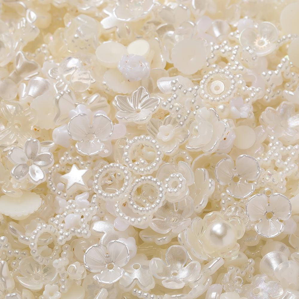 20g Acrylic Mixed Beads Colored Flower Star Shaped Spacer Loose Beads for DIY Jewelry Making Necklace Phone Chain Supplies