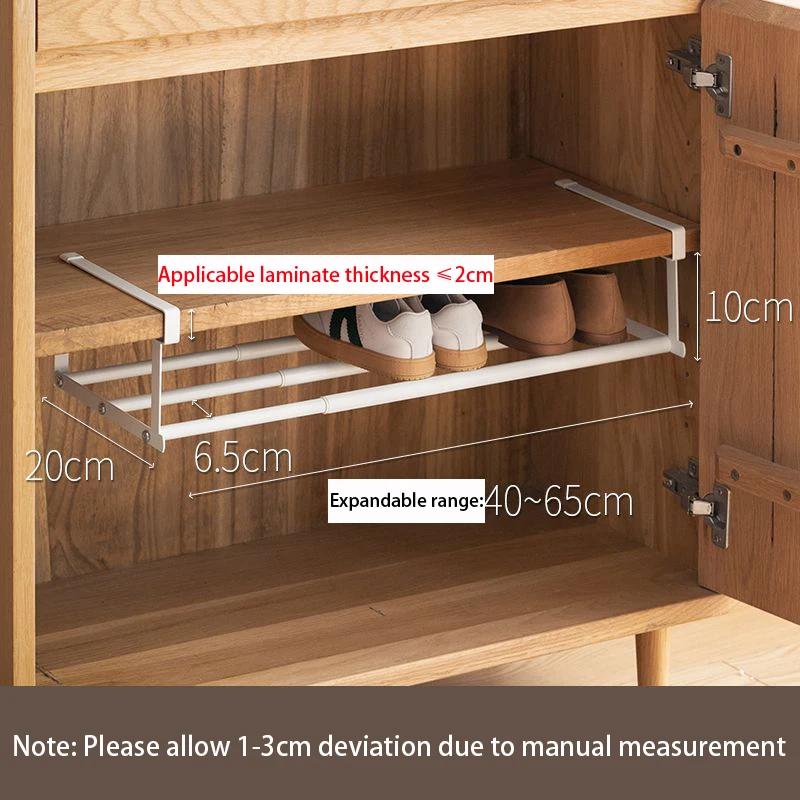 Výsuvný botník 40-65 cm, prostorově úsporný víceúčelový závěsný košík na boty a drobnosti, úložný věšák na ručníky do domácnosti