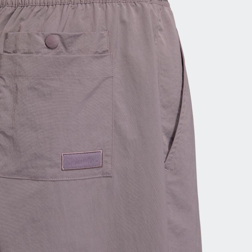 Adidas Originals Adicolor Logo Embroidered Solid Color Elastic Waist Sweatpants Men Bottoms Purple HS2003