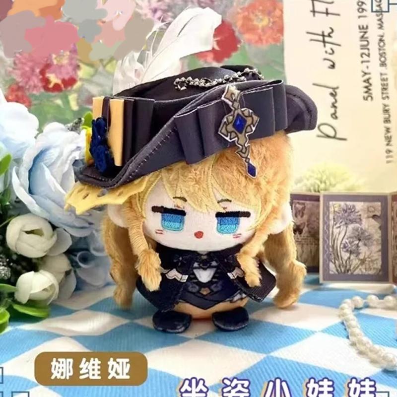 10cm Game Impact Plush Varka Durin Flins Sandrone Columbina Lauma Nefer Skirk Cute Cartoon Dolls Bag Pendant Keychain Gift