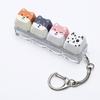 Cute Cats And Dogs Keychain 4 Keys Keyboard Key Ring Backpack Pendant Decompression Tool Stress Relief Toy