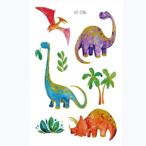 Dinosaur Tattoo Stickers Cartoon Bronzing Fake Temporary Tattoo Stickers for Kids Boy Girl Face Arm Body Art Stickers Toys