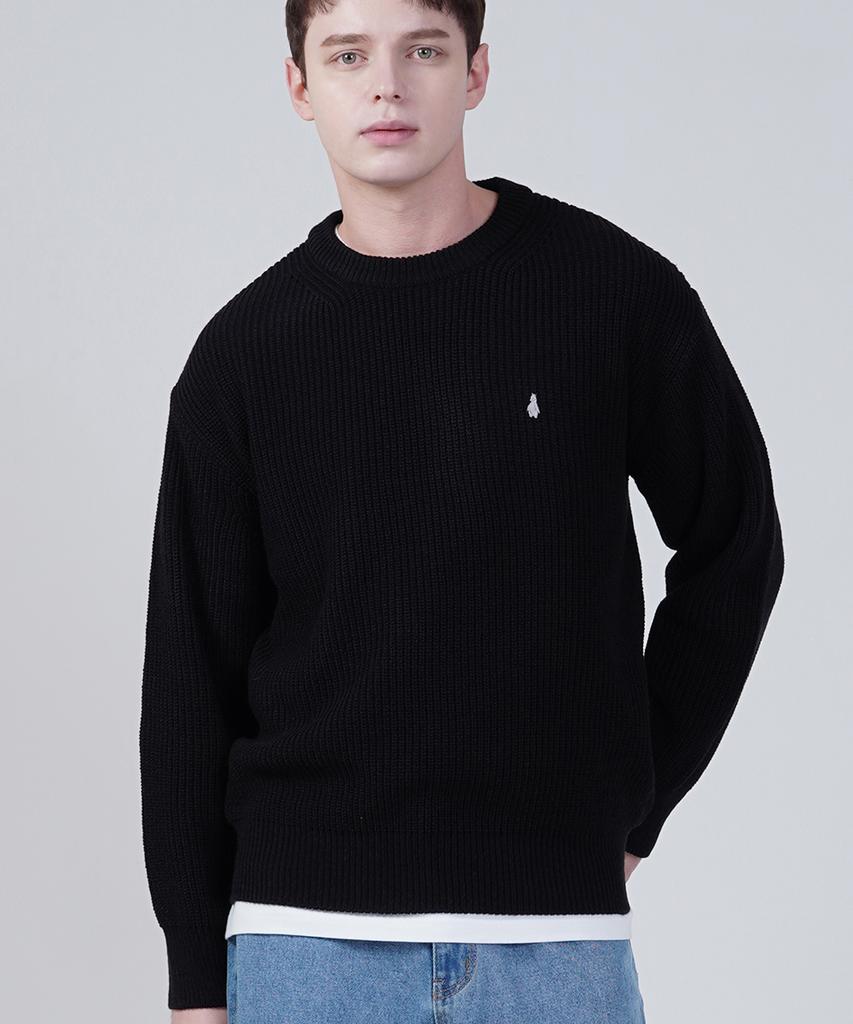 GAKKAI UNIONS Crew Neck Hachi Knit Black