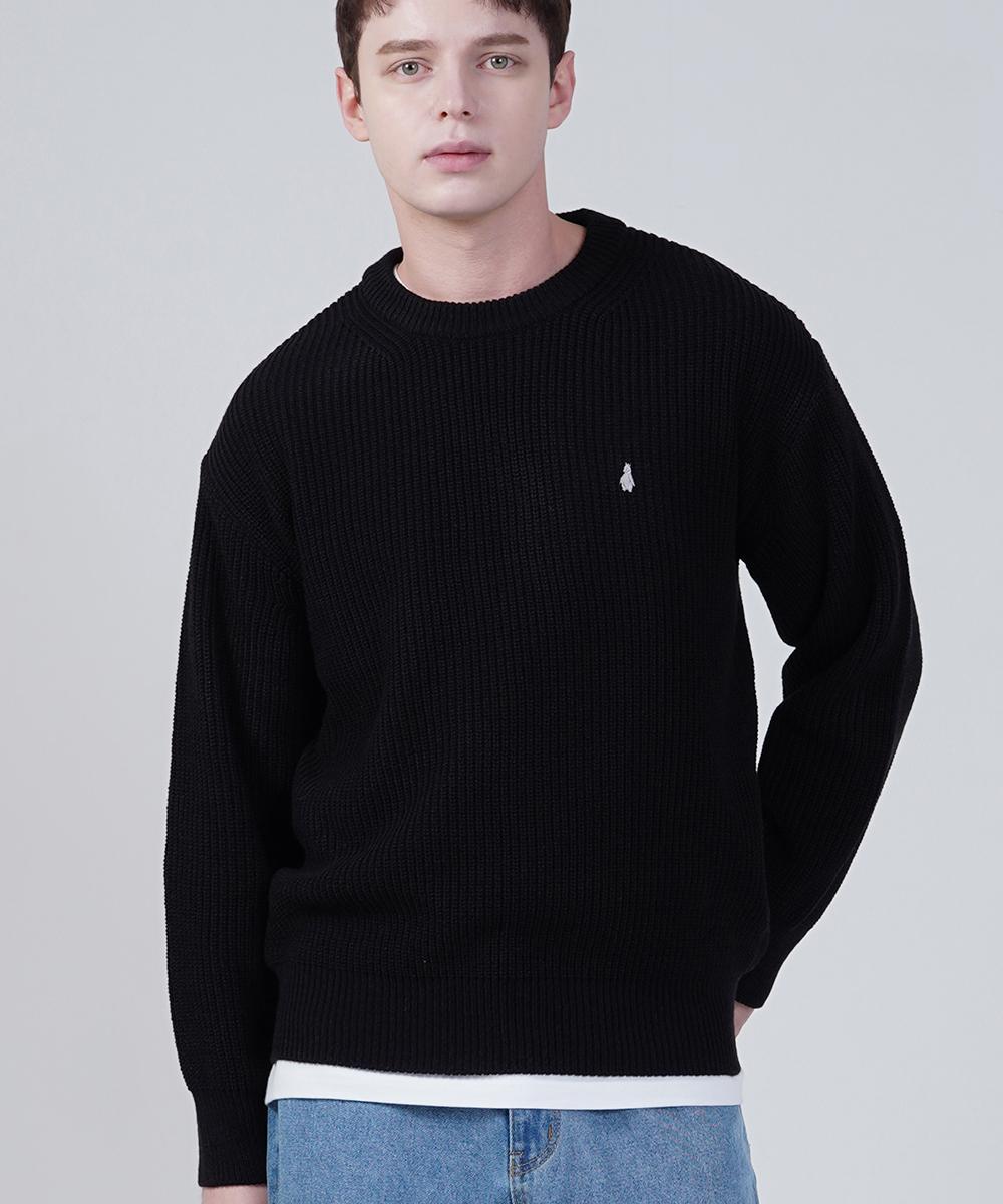 Gakkai Unions Crew Neck Hachi Knit Black Black/L