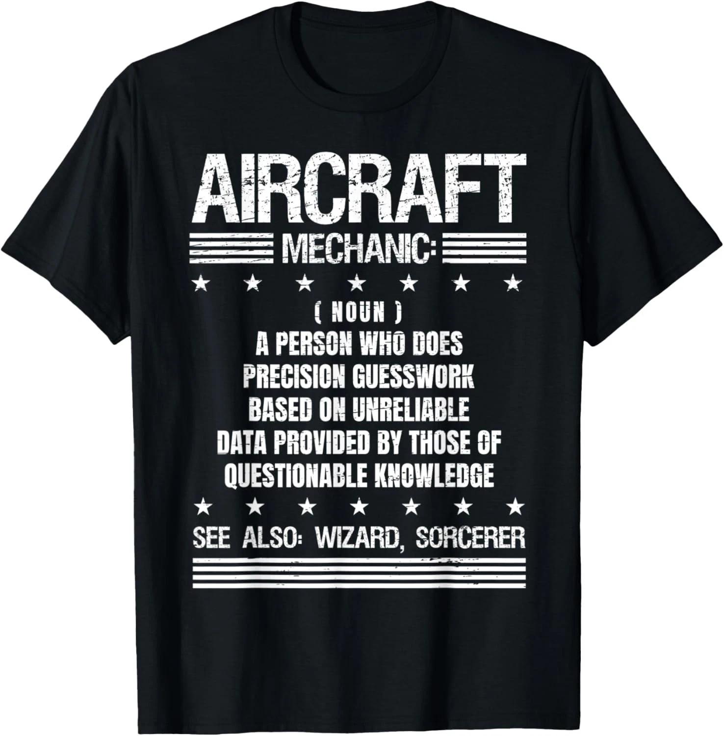 Aircraft I Mechanic Wizard Aviation Airplane Vehicle Humor T-Shirt S