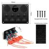 Boat Switch Panel Car Switch Panel Waterproof Digital Voltmeter Dual USB Port 12V Outlet Combination Marine LED Rocker 5 Gang