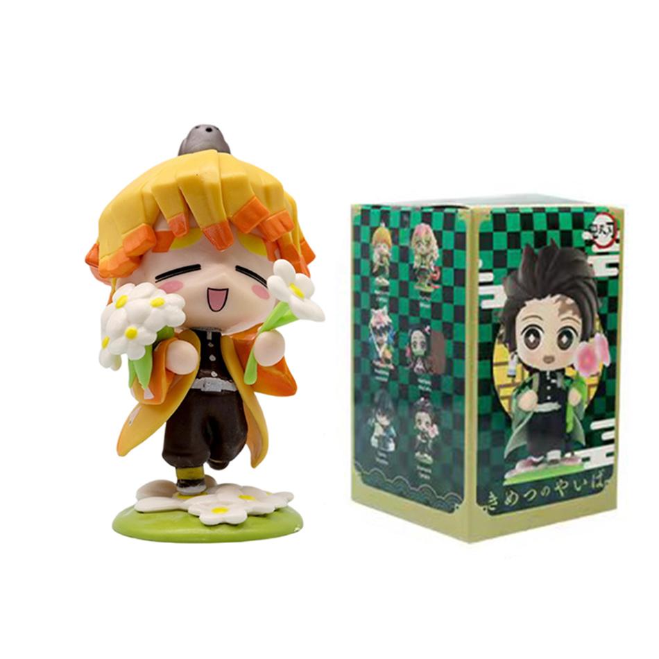 1-12pcs Anime Demon Slayer Blind Box Tanjiro Kamado Nezuko Cartoon Figure PVC Model Ornament Child Christmas Halloween Gift
