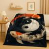 HD Yin Yang Chinese Tai Chi Eight Diagrams Natural Balance Art Flannel Blanket,Soft Plush Throw for Home Bedroom Bed Sofa Cover