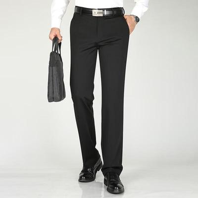 Fengmao Men's Business Casual Elastic Straight-Leg Pants