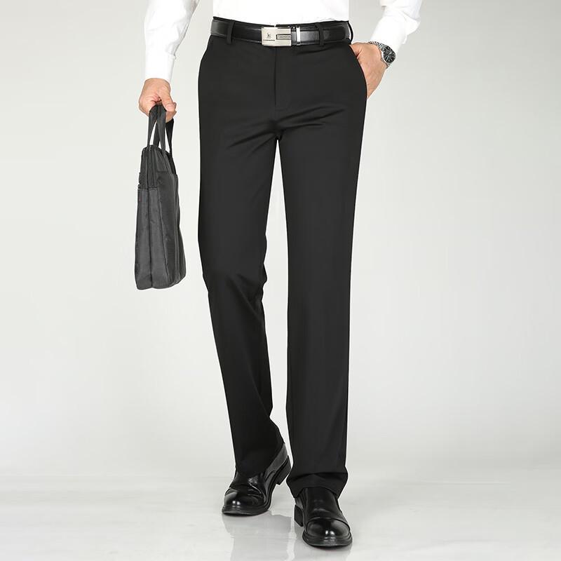 Fengmao Herren Business Casual Elastische Gerade Hosen