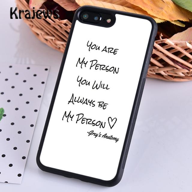 Krajews Greys Anatomy You're My Person Phone Case Cover For iPhone 17 Air 16 15 14 plus 11 12 13 pro max coque Fundas